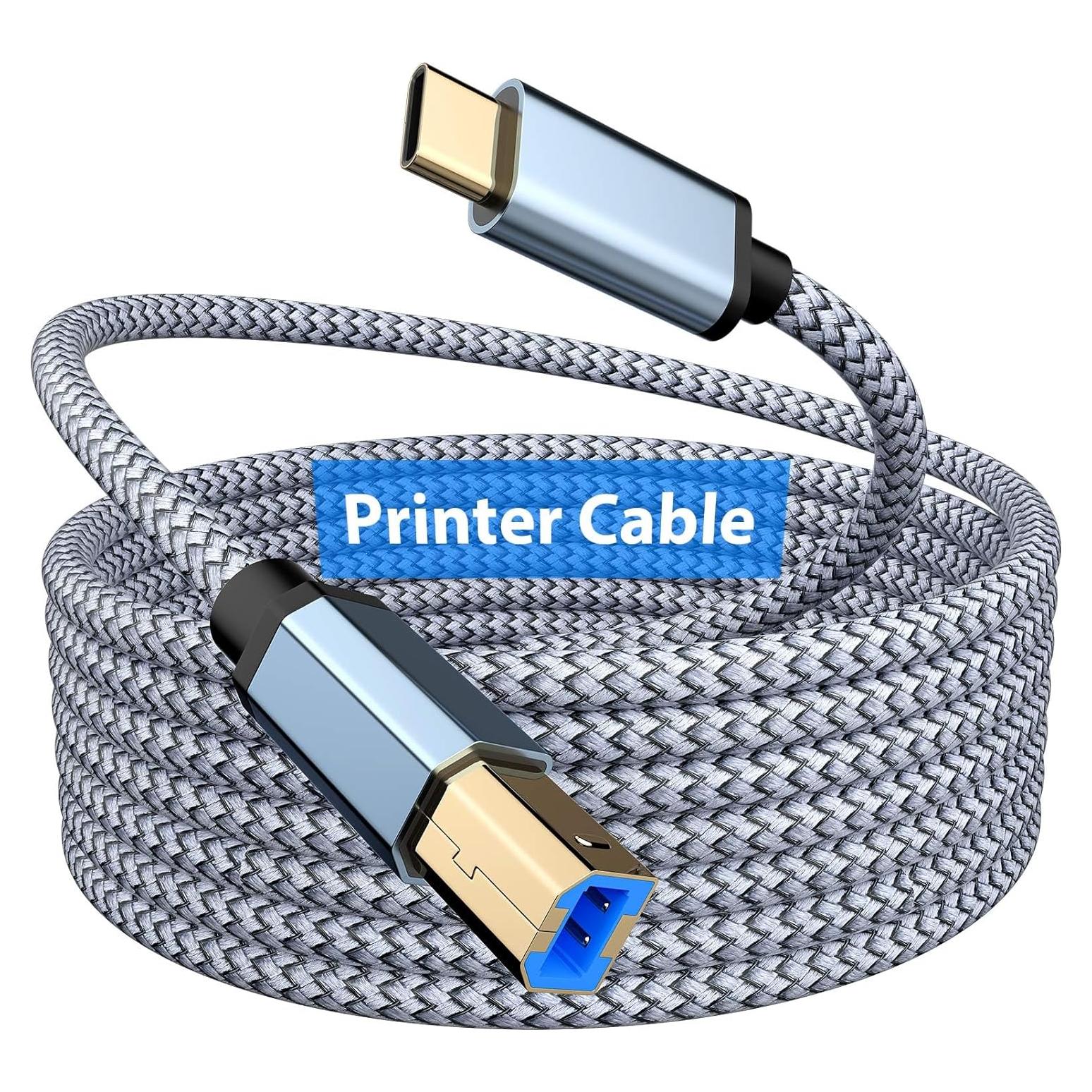 Cable de impresora USB B a C 2.0 AIAUXAI 2M Gris