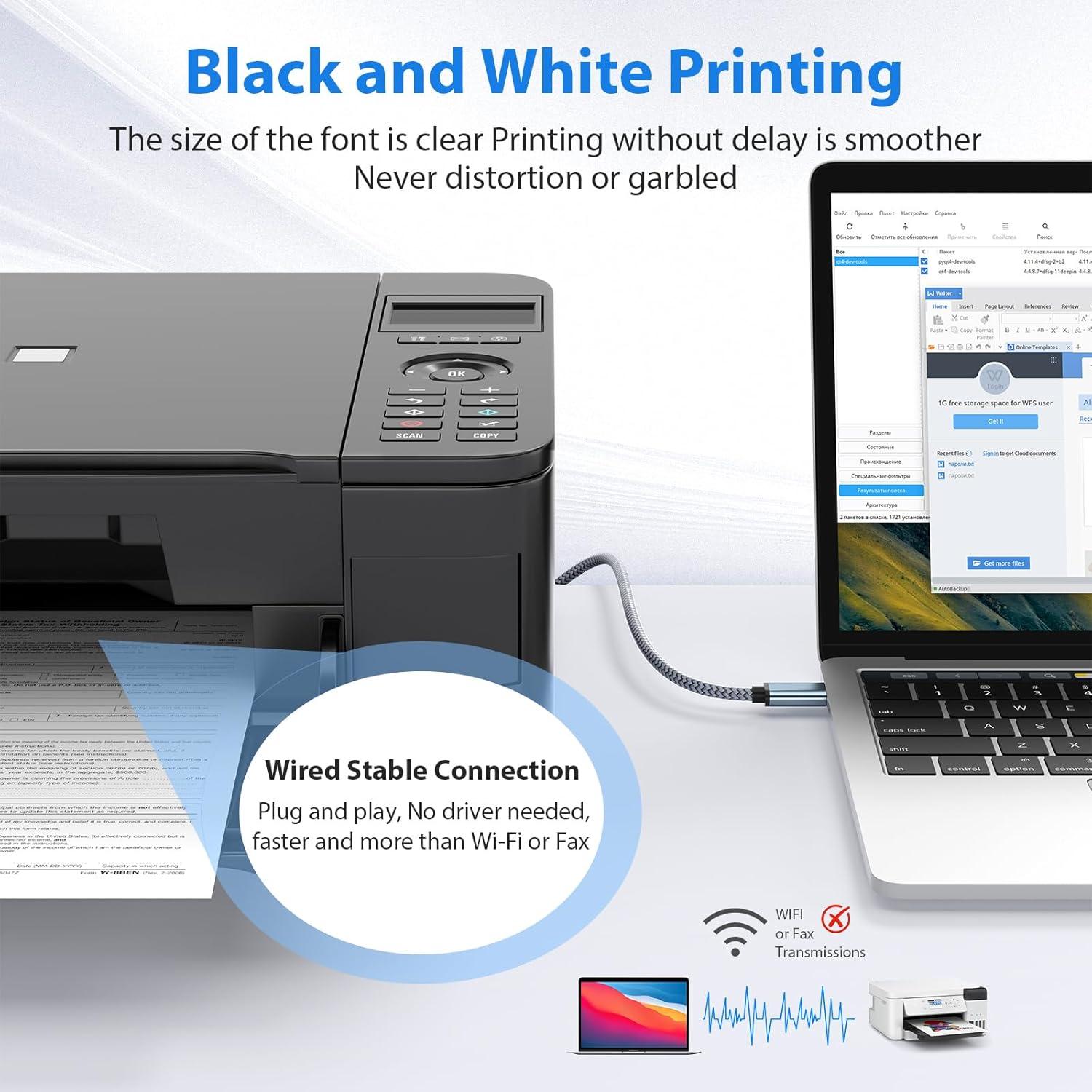 Cable de impresora USB B a C 2.0 AIAUXAI 2M Gris