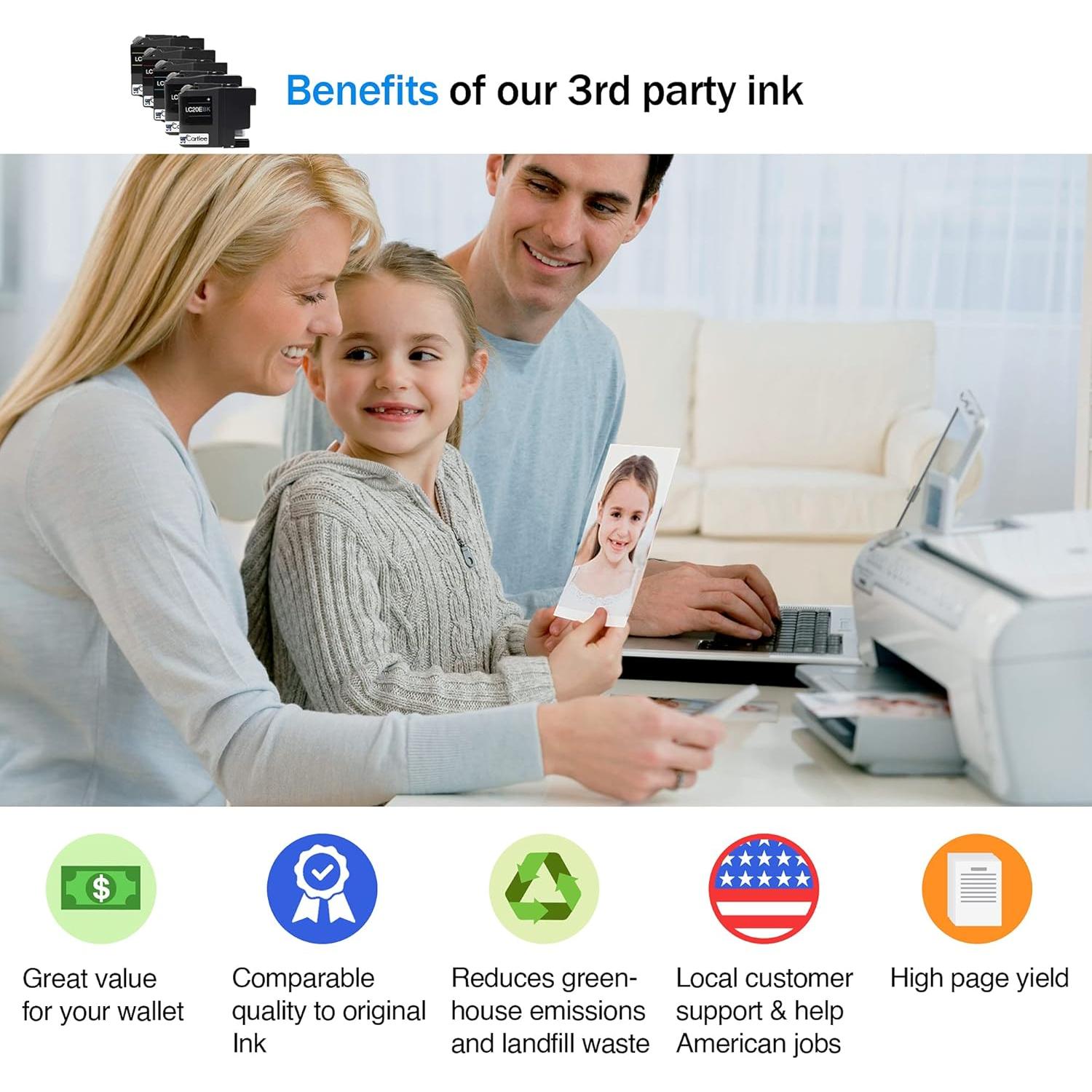 Cartuchos de Tinta Compatibles Cartlee LC20E para Brother MFC-J5920DW