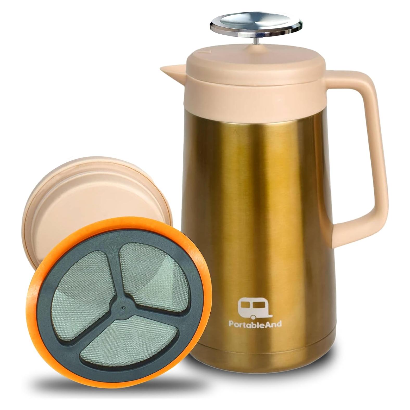 Prensa Francesa PortableAnd FP202 1007ml Acero Inoxidable Negro