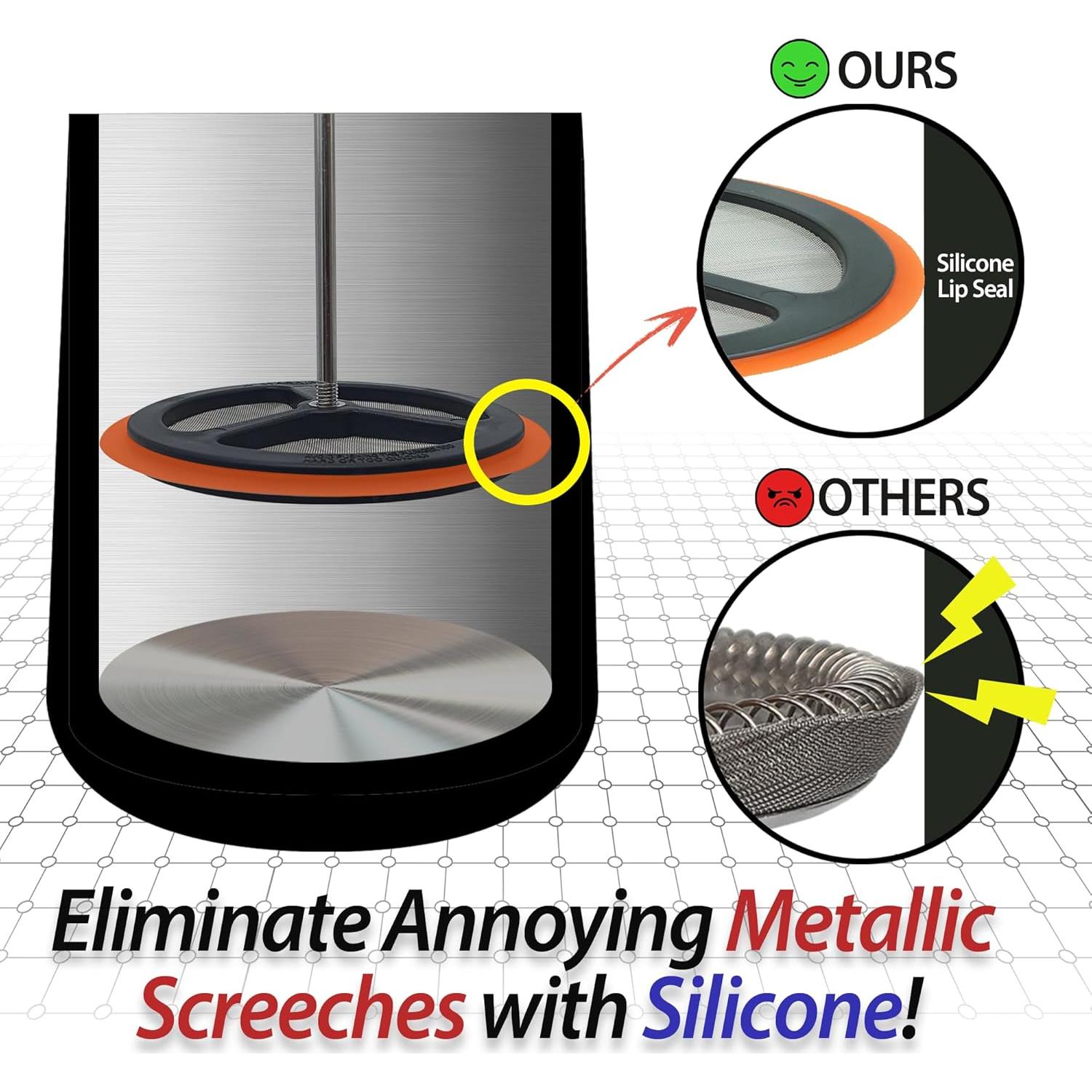 Prensa Francesa PortableAnd FP202 1007ml Acero Inoxidable Negro