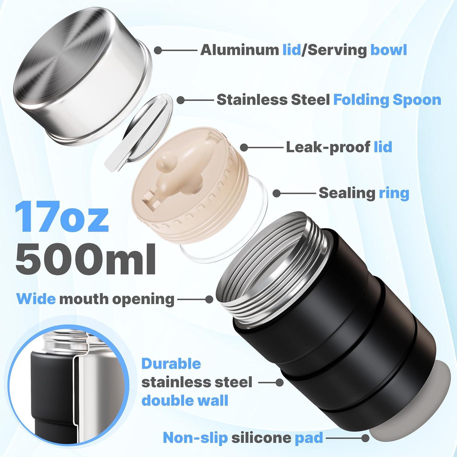 Termo de Acero Inoxidable Earth&ME 500ml Aislado con Cuchara