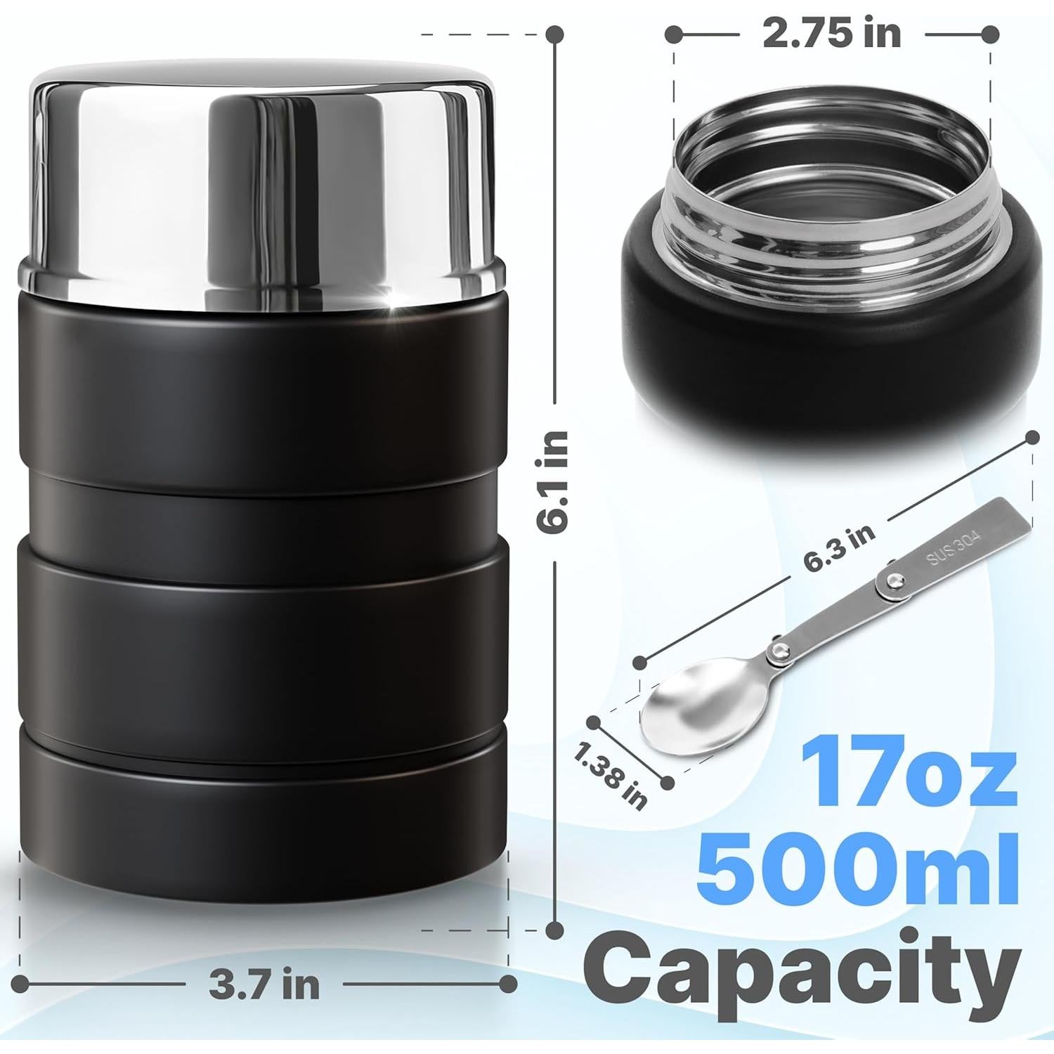Termo de Acero Inoxidable Earth&ME 500ml Aislado con Cuchara