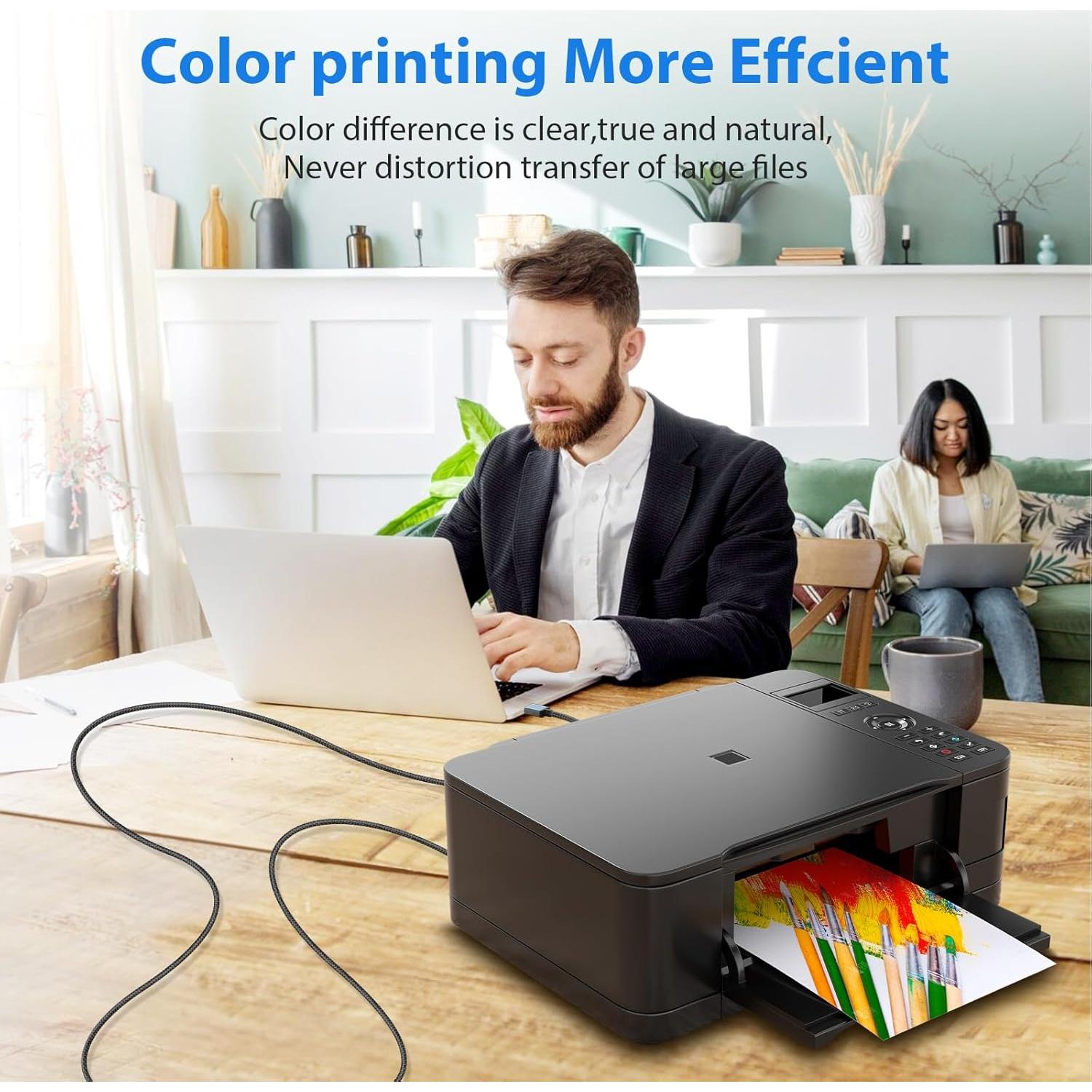 Cable de Impresora USB A a USB B 10 pies AIAUXAI