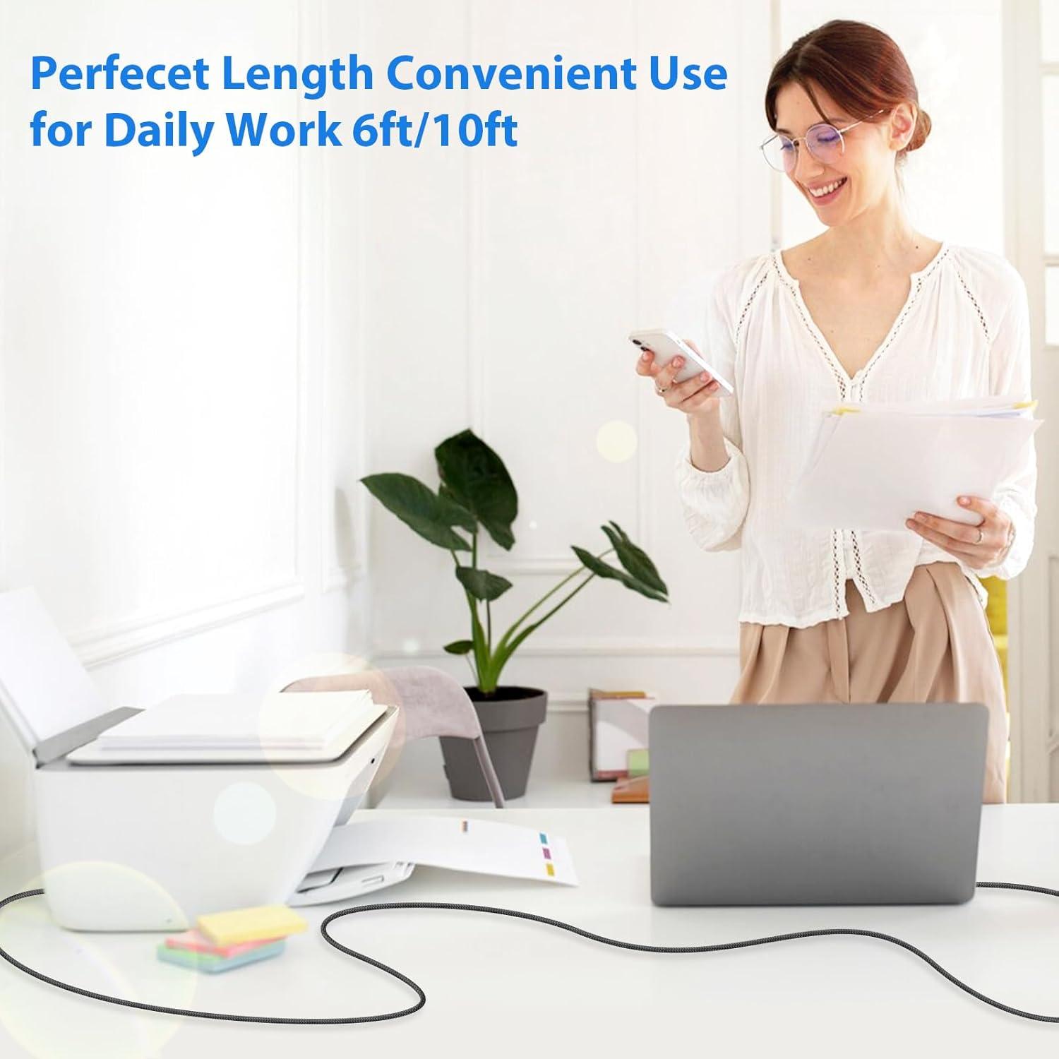 Cable de Impresora USB A a USB B 10 pies AIAUXAI