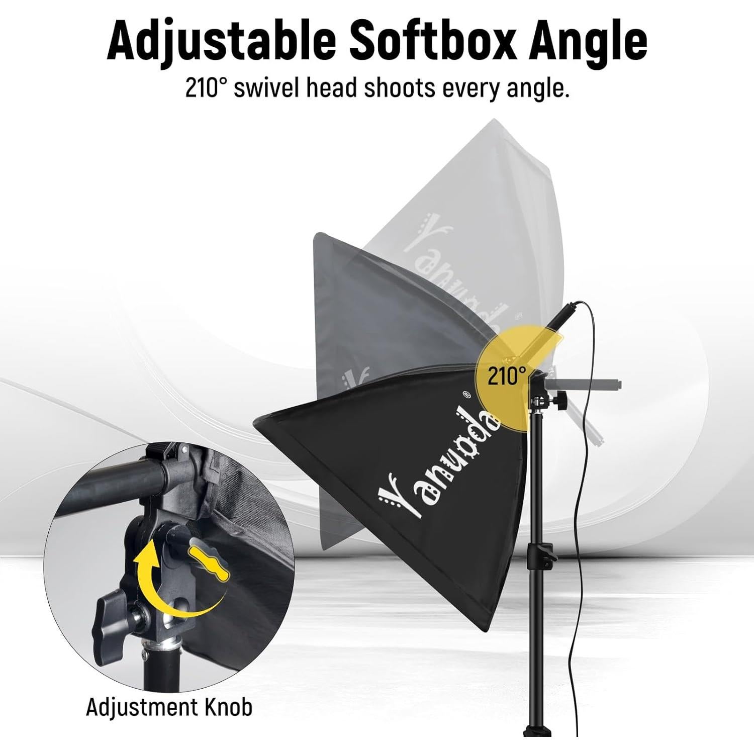 Kit de Iluminación Softbox Yanuoda 2x95W LED Ajustable 3000K-7500K