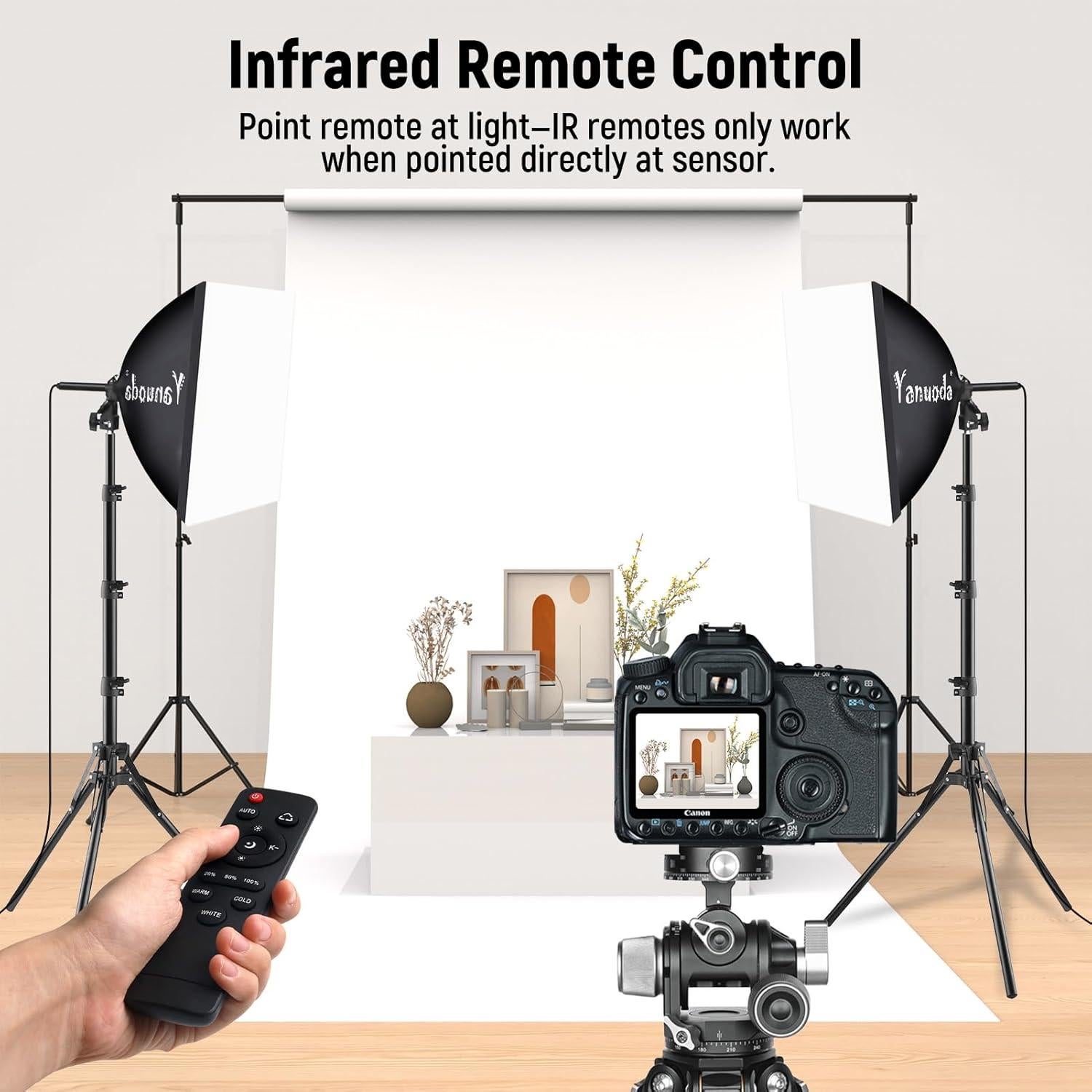 Kit de Iluminación Softbox Yanuoda 2x95W LED Ajustable 3000K-7500K