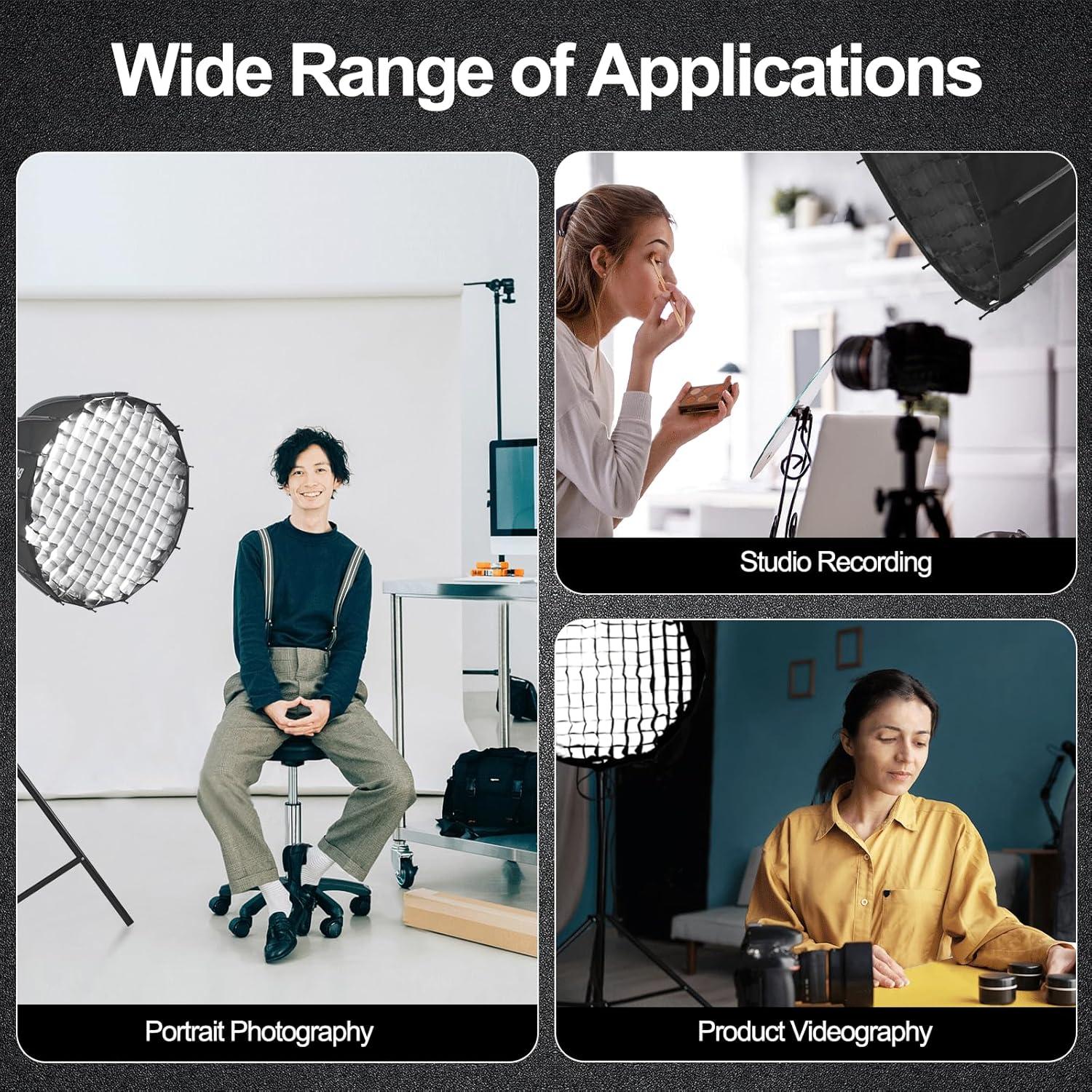 Softbox Parabólico Dodecágono WELLMAKING 65cm 16K con Difusores