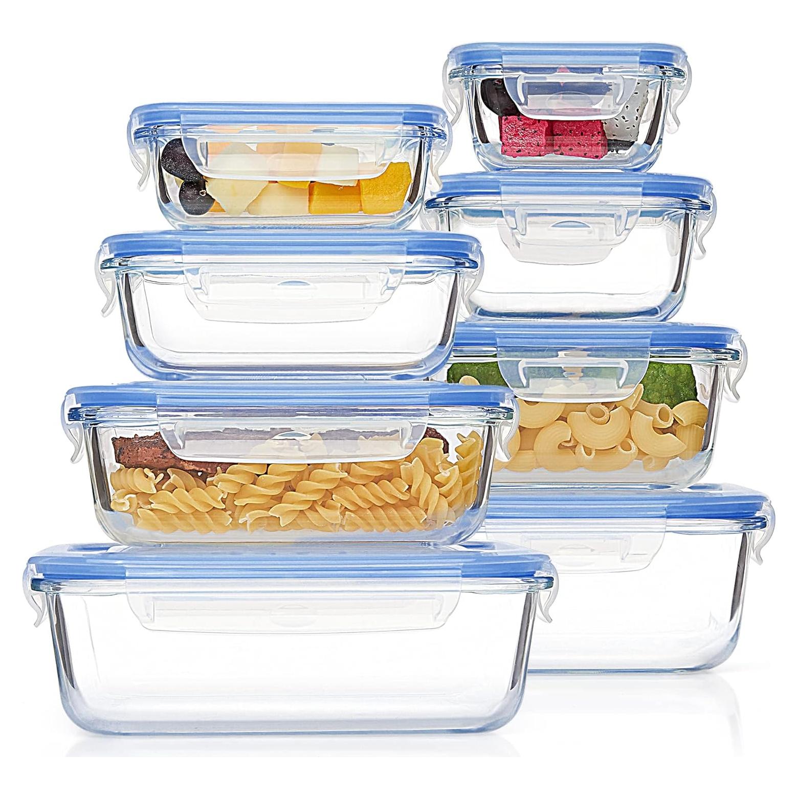 Set de 8 Contenedores de Almacenamiento de Vidrio Vtopmart