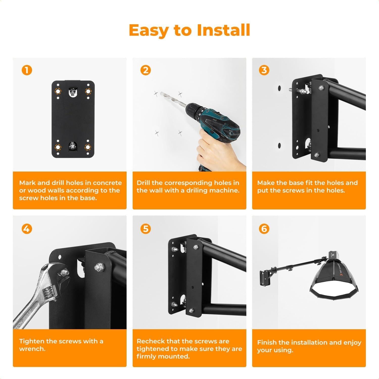 Soporte de Pared K&F Concept Brazo Boom 100cm para Luz