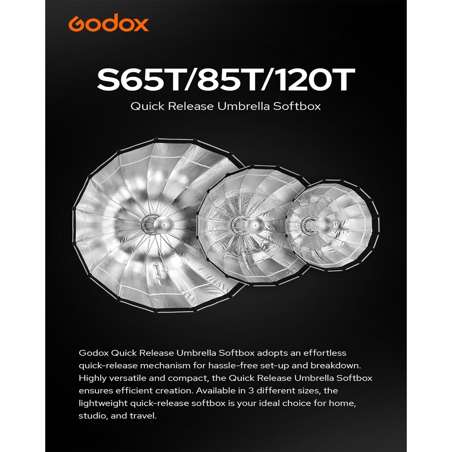 Godox Softbox S65T 65cm con Grid Montaje Bowens Portátil