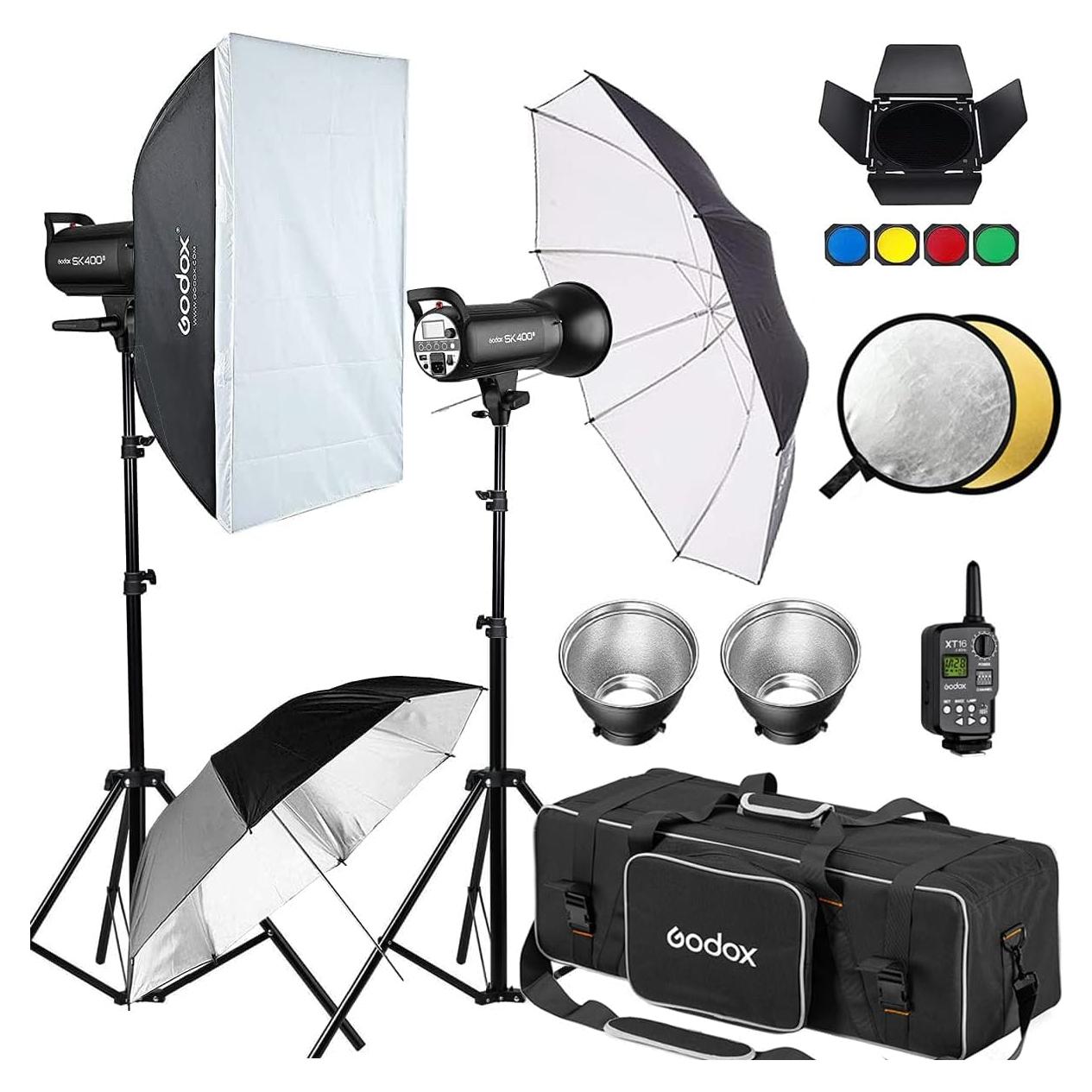 Kit de Luz de Flash Godox SK400II 800W para Estudio