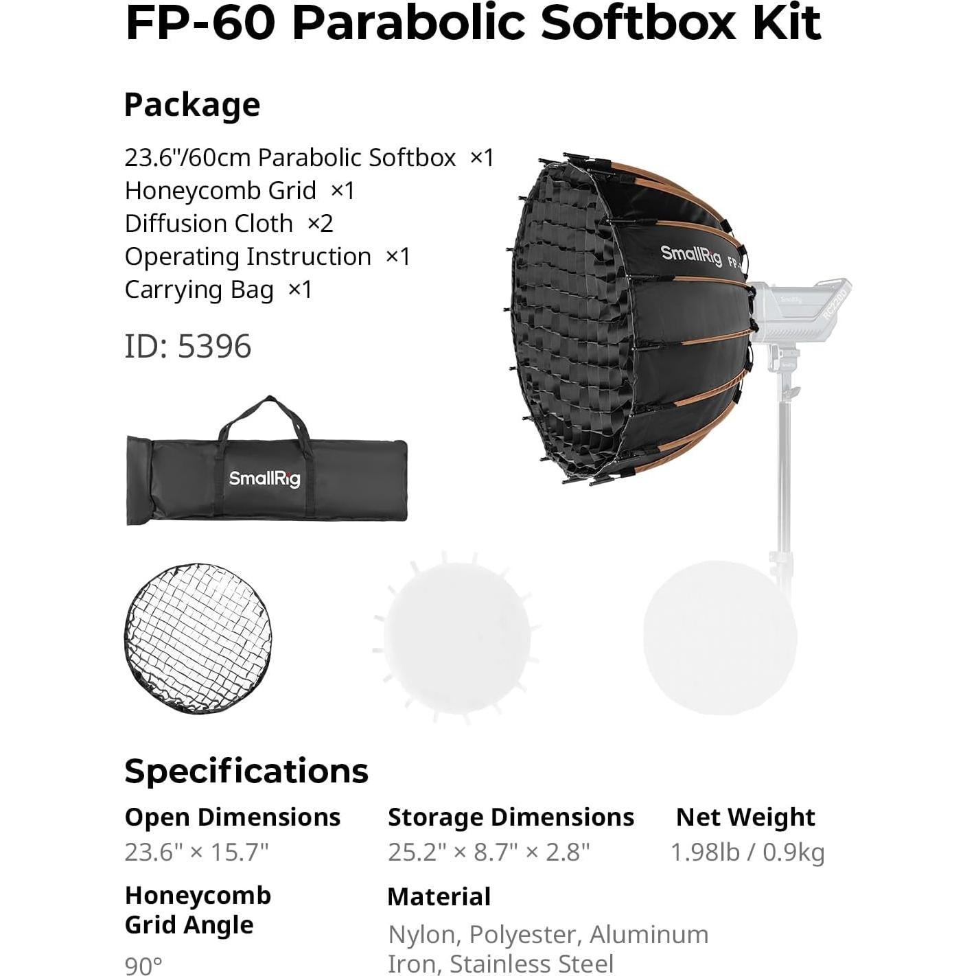 Softbox Parabólico SmallRig FP-60 60 cm Montura Bowens