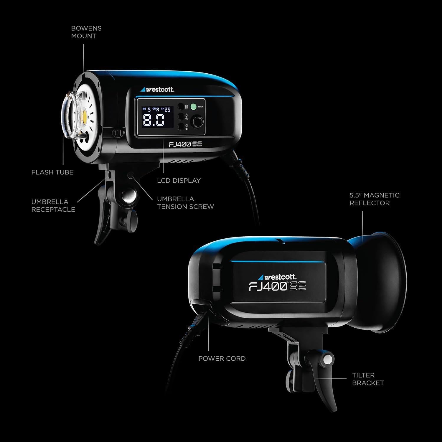 Kit de Estudio Westcott FJ400-SE 400Ws con 2 Luces y Softboxes