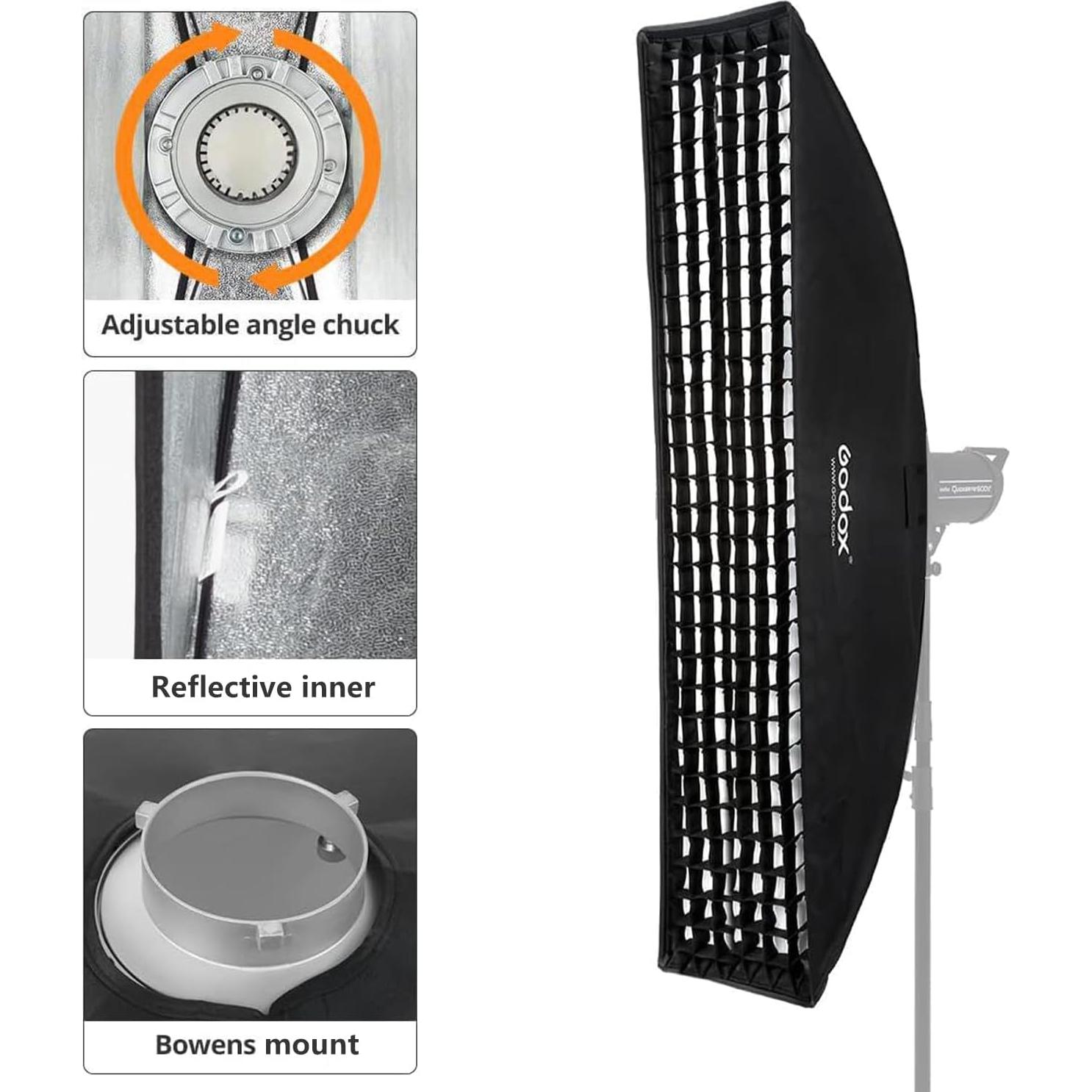 Godox Softbox 2PCS 35x160cm Montaje Bowens Iluminación Estudio