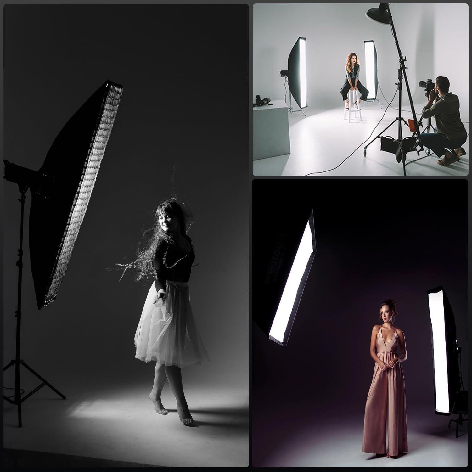 Godox Softbox 2PCS 35x160cm Montaje Bowens Iluminación Estudio