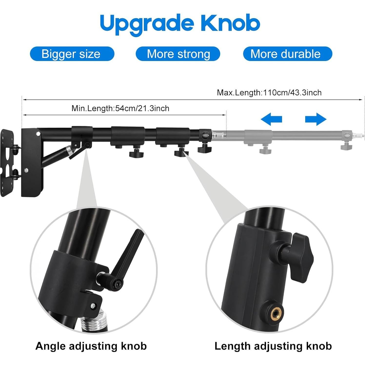 Soporte de Pared Triangular Aiuca 110cm para Luz de Anillo