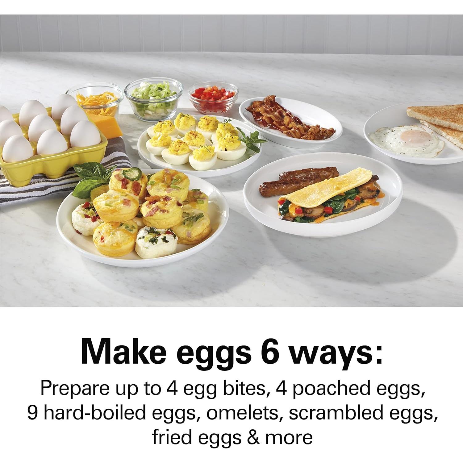 Cocedor de Huevos Eléctrico Hamilton Beach 25510 6 en 1 Gris