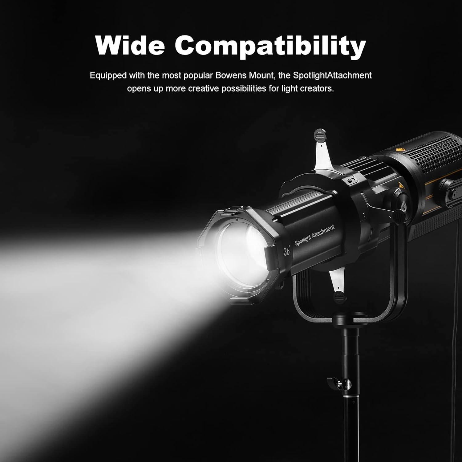 Kit de Accesorios Godox VSA-36K Snoot Cónico 36° con 9 Gobos