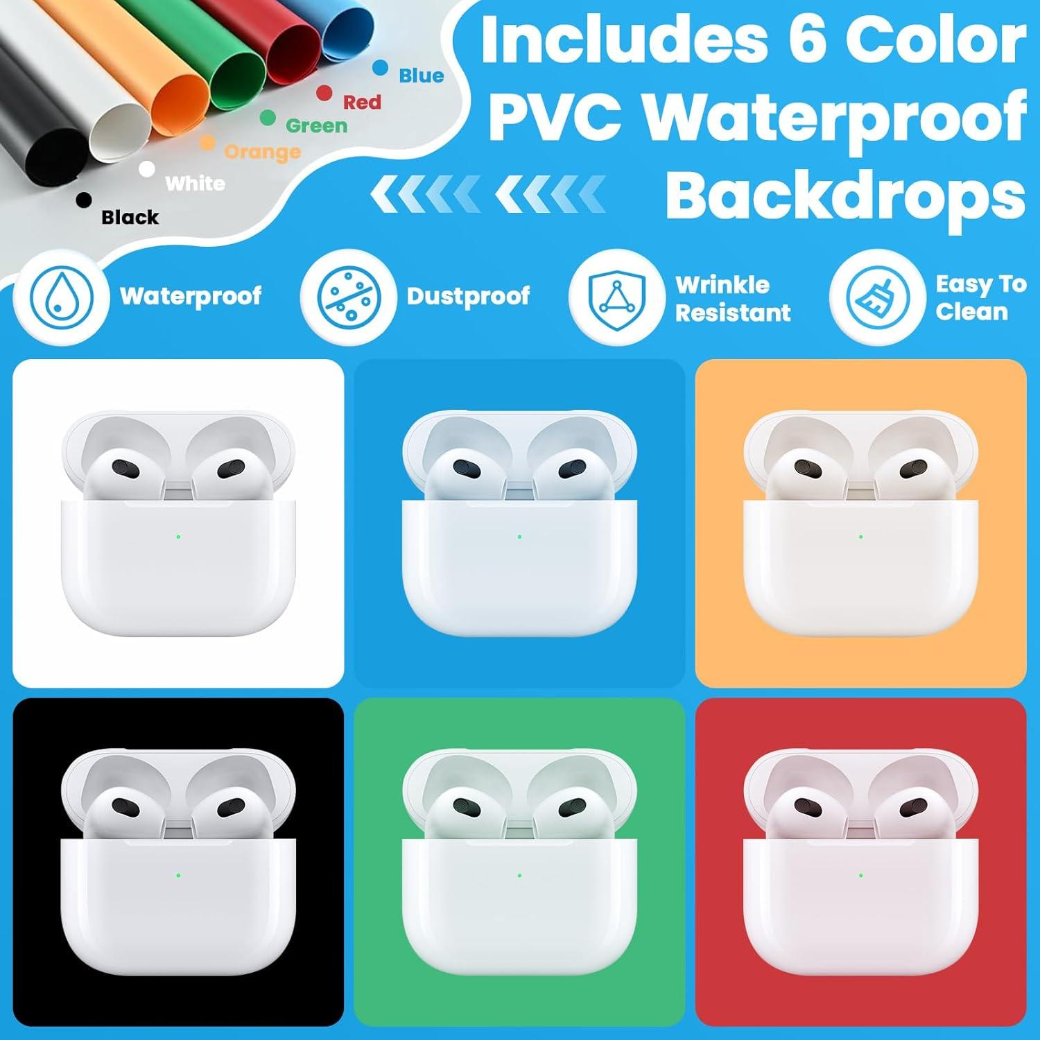 Caja de Luz Fotográfica Heimekite 40x40 cm 120 LED 6 Fondos