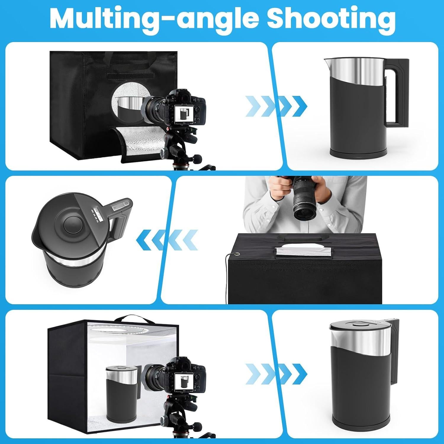 Caja de Luz Fotográfica Heimekite 40x40 cm 120 LED 6 Fondos