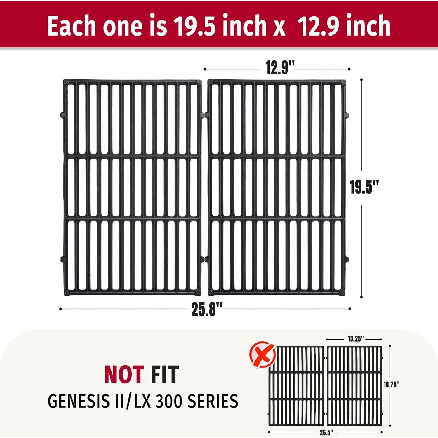 Parrillas de Reemplazo X Home para Weber Genesis 300 - Hierro Fundido