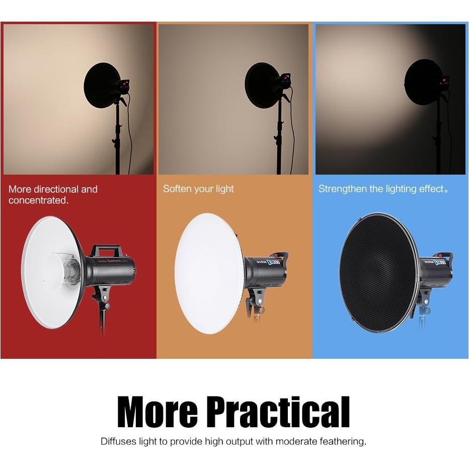 Beauty Dish Andoer 41cm Bowens con Rejilla y Tela Suave