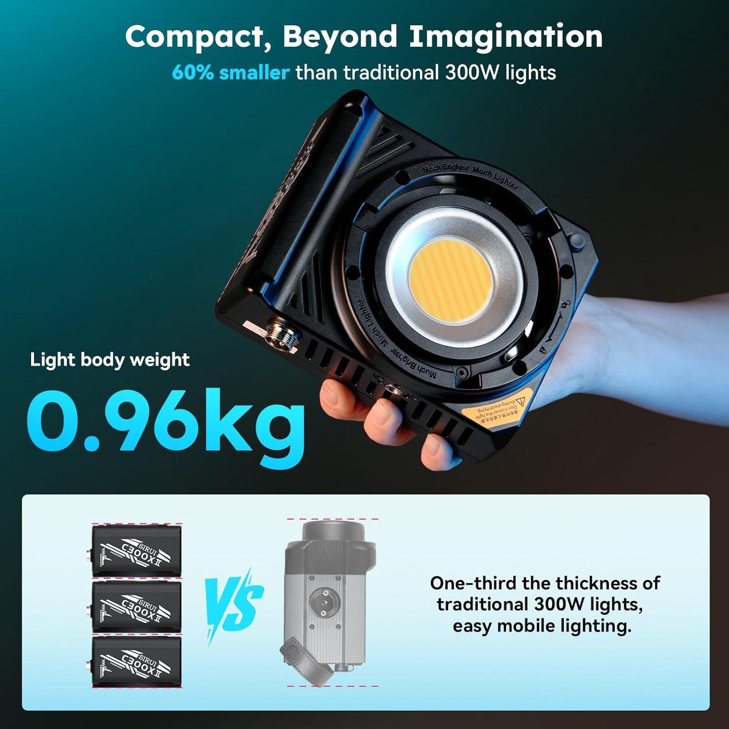 Luz de Video LED Portátil SIRUI C300XII 310W Control App