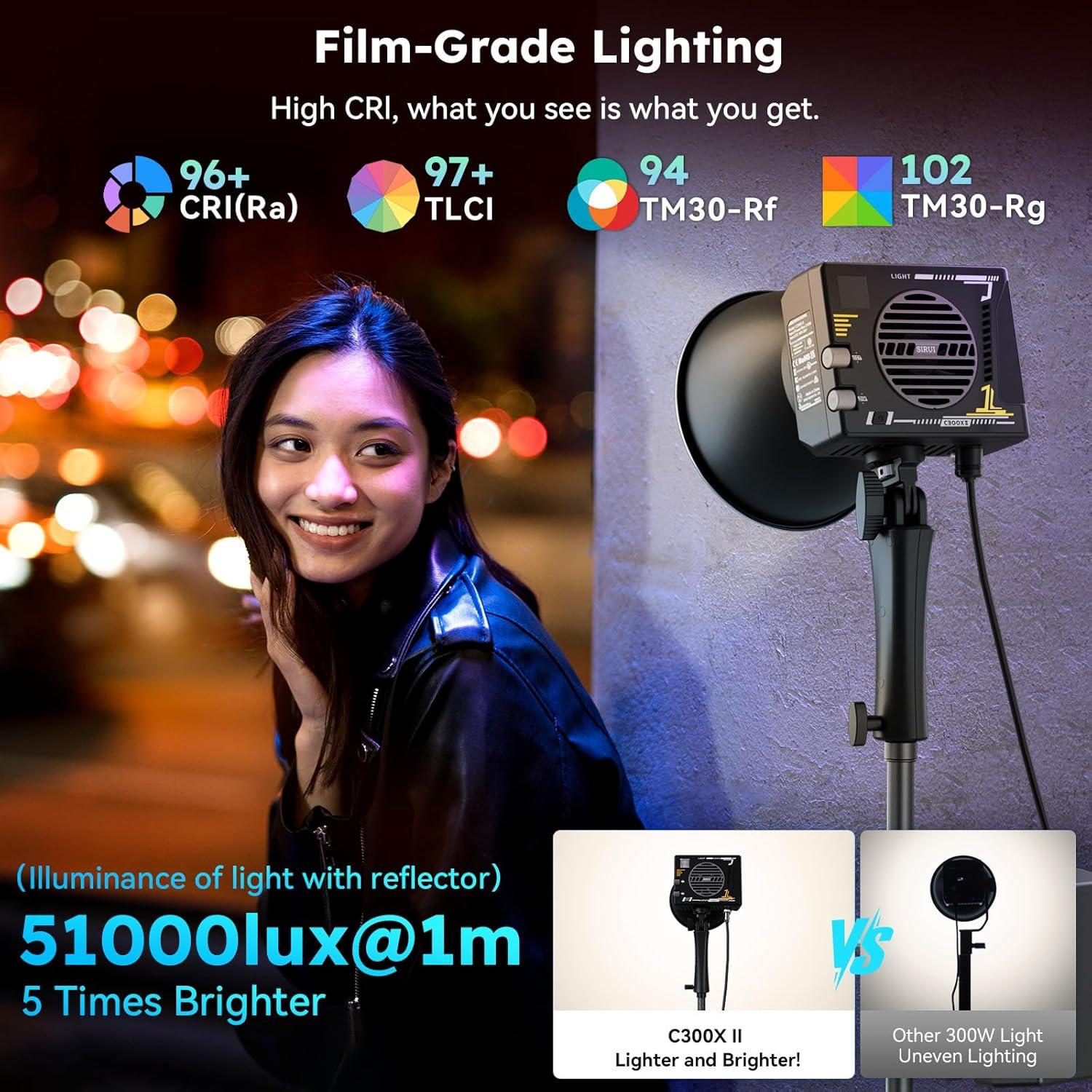 Luz de Video LED Portátil SIRUI C300XII 310W Control App