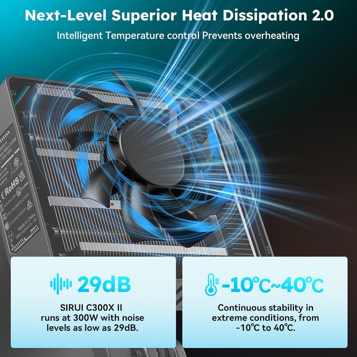 Luz de Video LED Portátil SIRUI C300XII 310W Control App