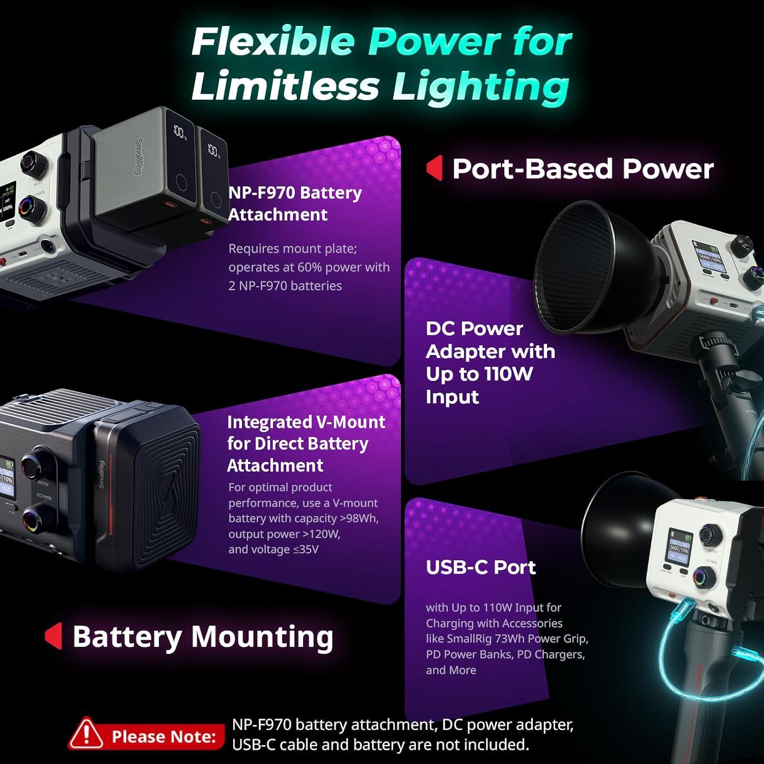 Luz LED de Video SmallRig RC 100C 100W RGBWW Portátil