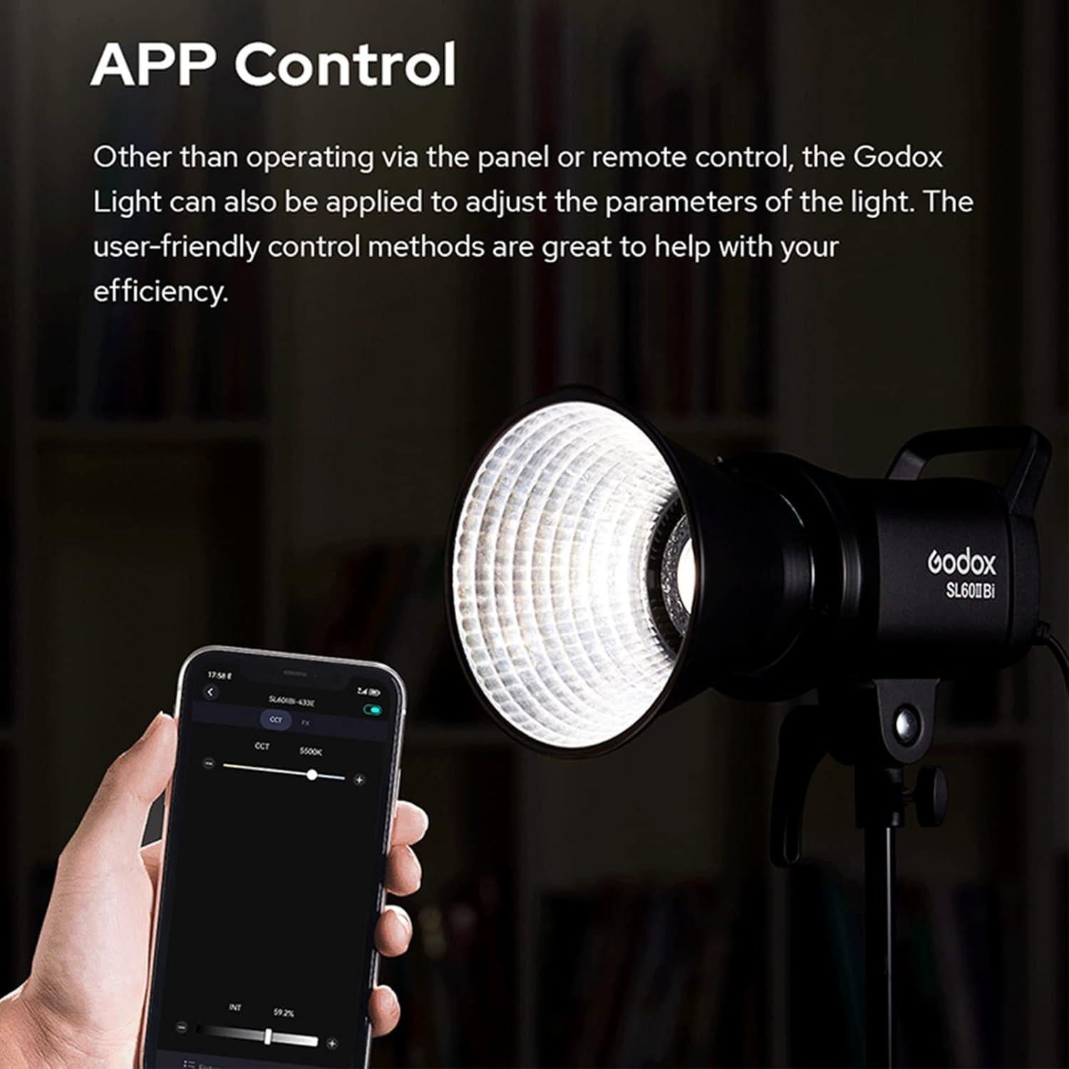 Luz Continua Godox SL60IID 70W 18600Lux 5600K LED con Efectos