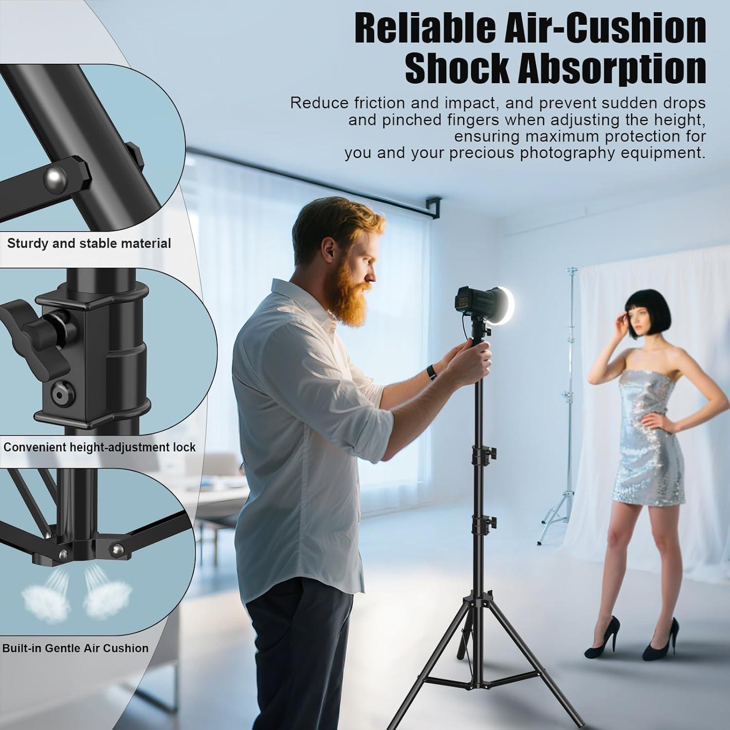 Soporte de Luz Profesional Vallkay 280cm Trípode Metal 8kg