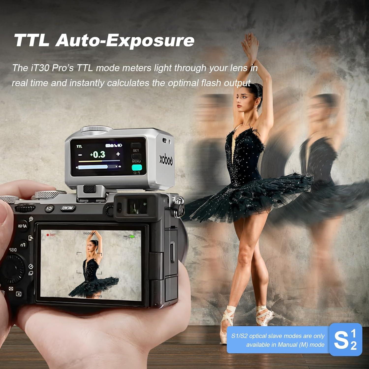 Flash Mini Godox IT30Pro C TTL Portátil con Difusor Blanco