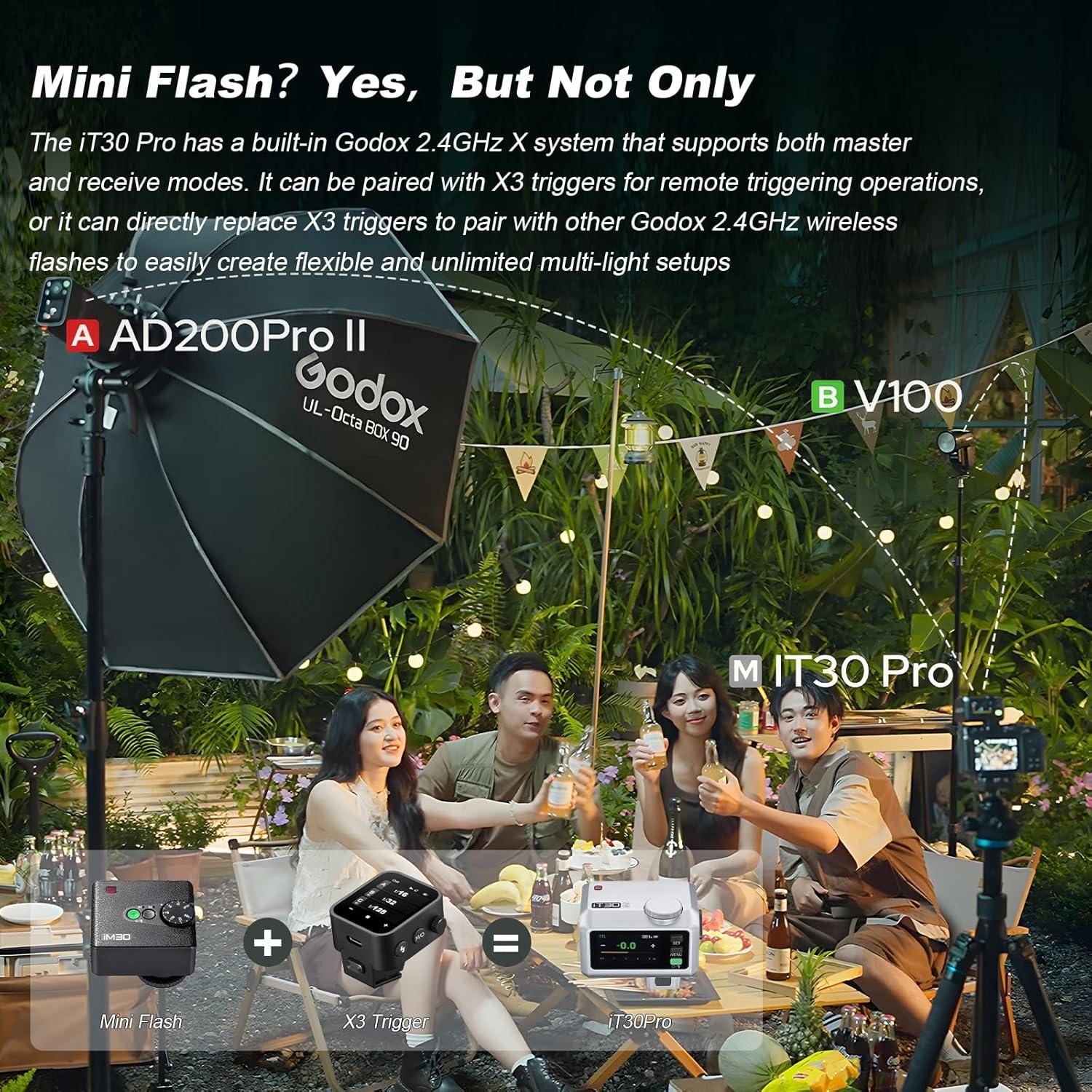 Flash Mini Godox IT30Pro C TTL Portátil con Difusor Blanco