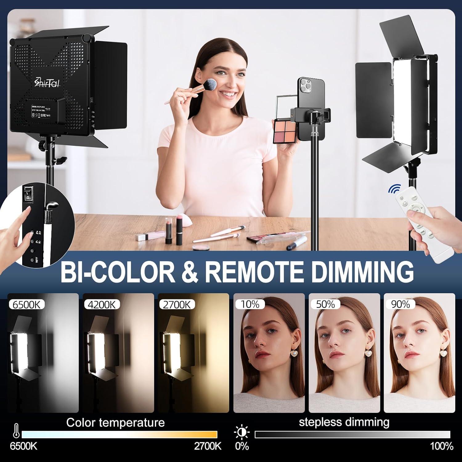 Kit de Iluminación Fotográfica LED 60W Shirtal 26x26cm