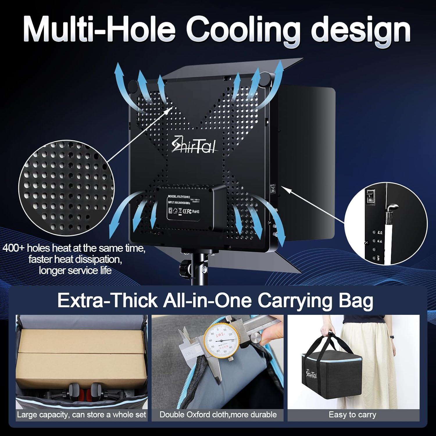 Kit de Iluminación Fotográfica LED 60W Shirtal 26x26cm