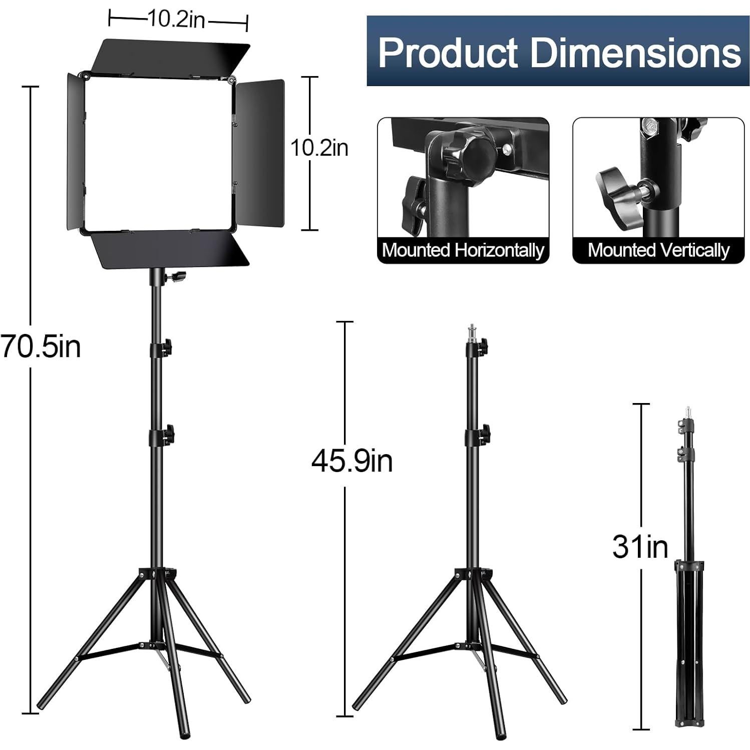 Kit de Iluminación Fotográfica LED 60W Shirtal 26x26cm