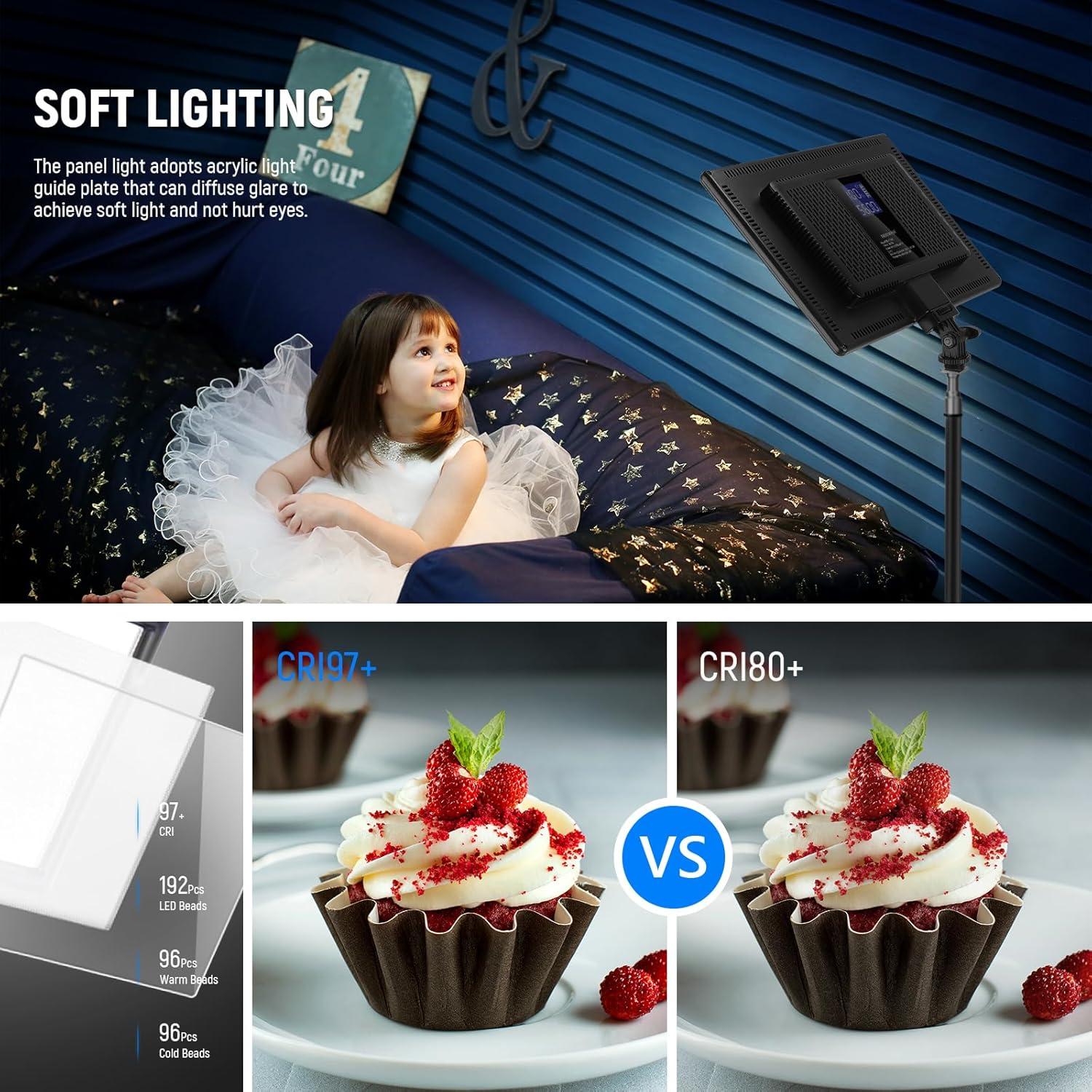 Panel de Luz LED Bi Color NEEWER NL-192AI 3200-5600K 2400Lux