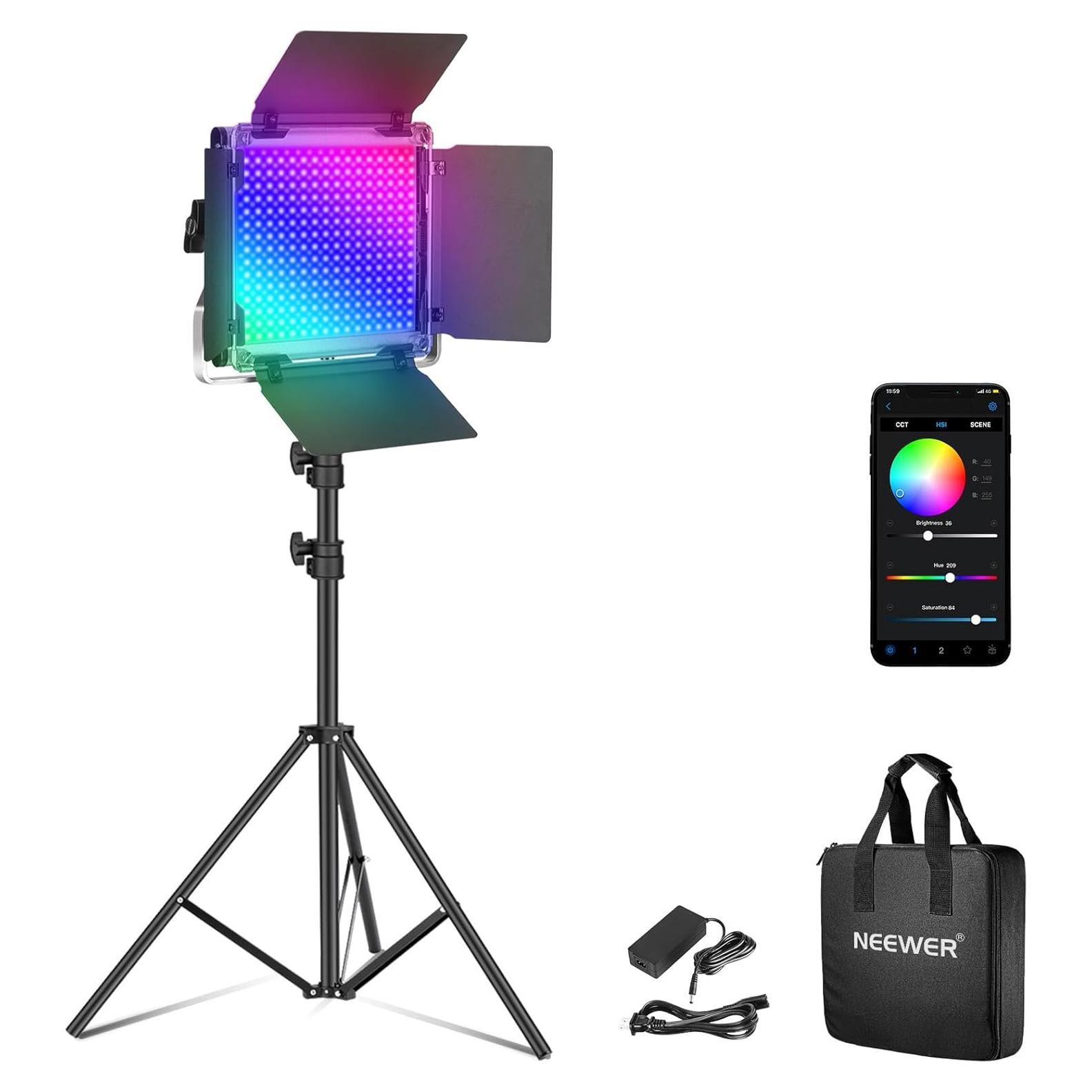 Luz de Video LED RGB NEEWER RGB660 PRO II 50W Dimmable
