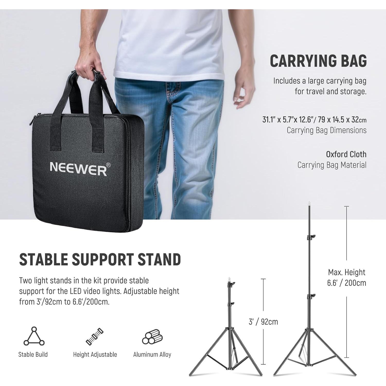 Luz de Video LED RGB NEEWER RGB660 PRO II 50W Dimmable