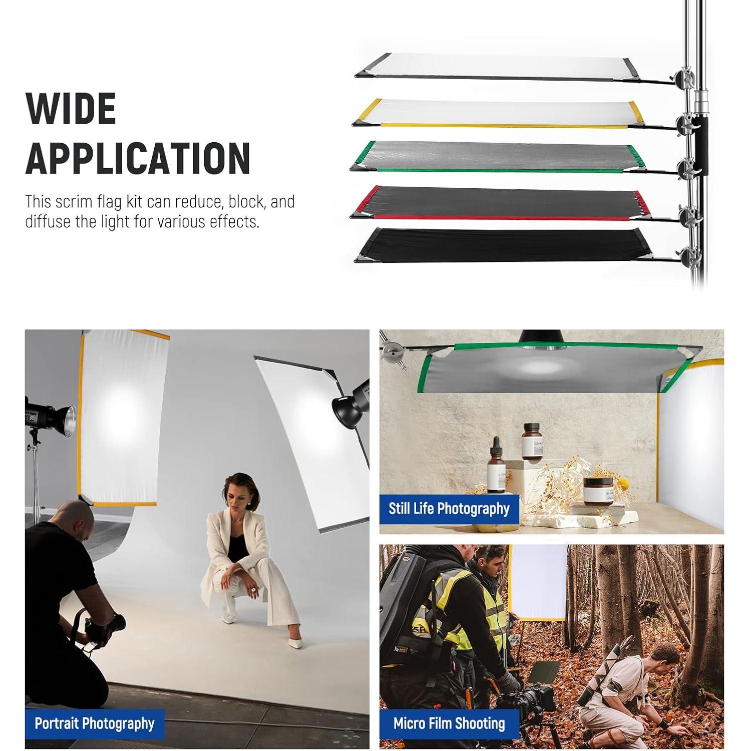 Kit de Bandera Plegable 5 en 1 NEEWER 60x90cm para Fotografía