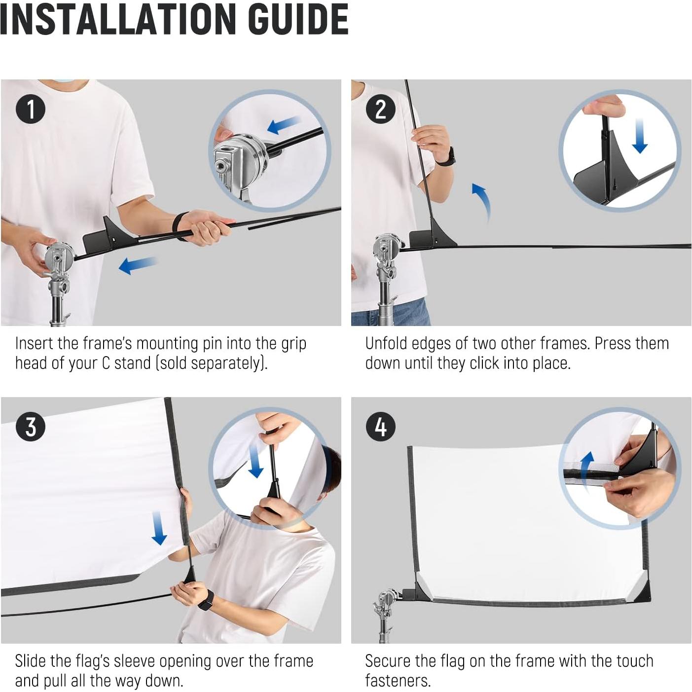 Kit de Bandera Plegable 5 en 1 NEEWER 60x90cm para Fotografía