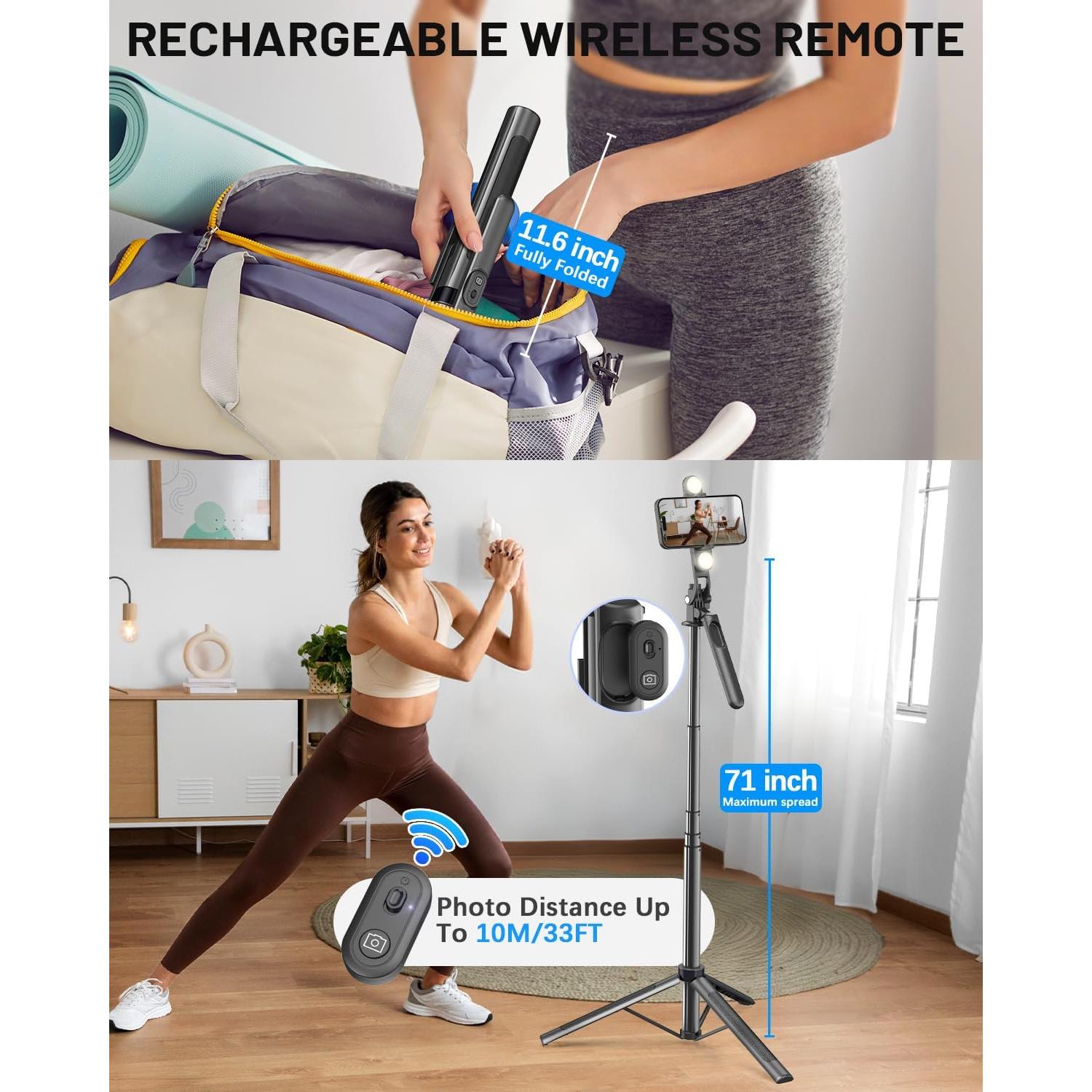 Kit de Vlogging Completo para iPhone/Android con Trípode 180 cm