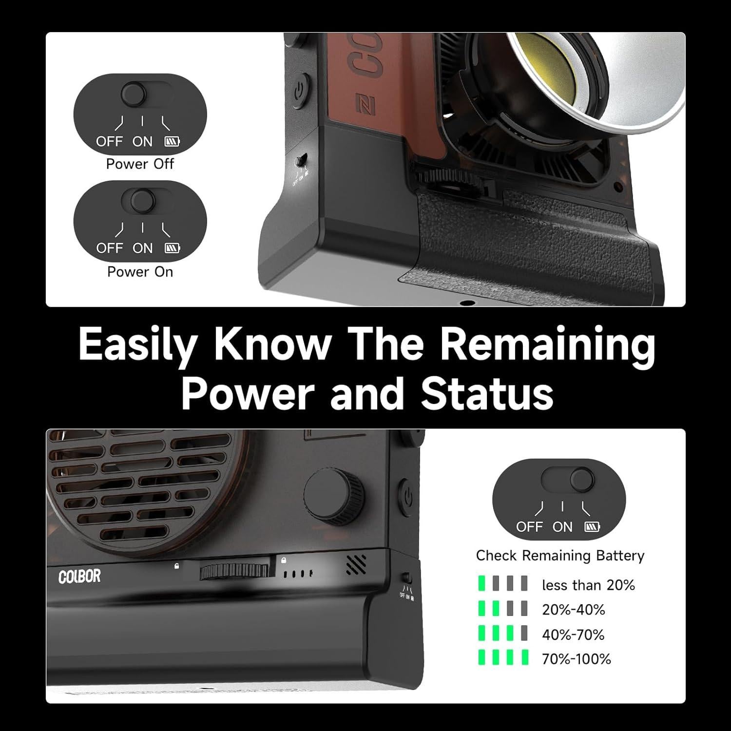 Kit de Luz de Video RGB COLBOR W100R 110W 2700K-6500K LED