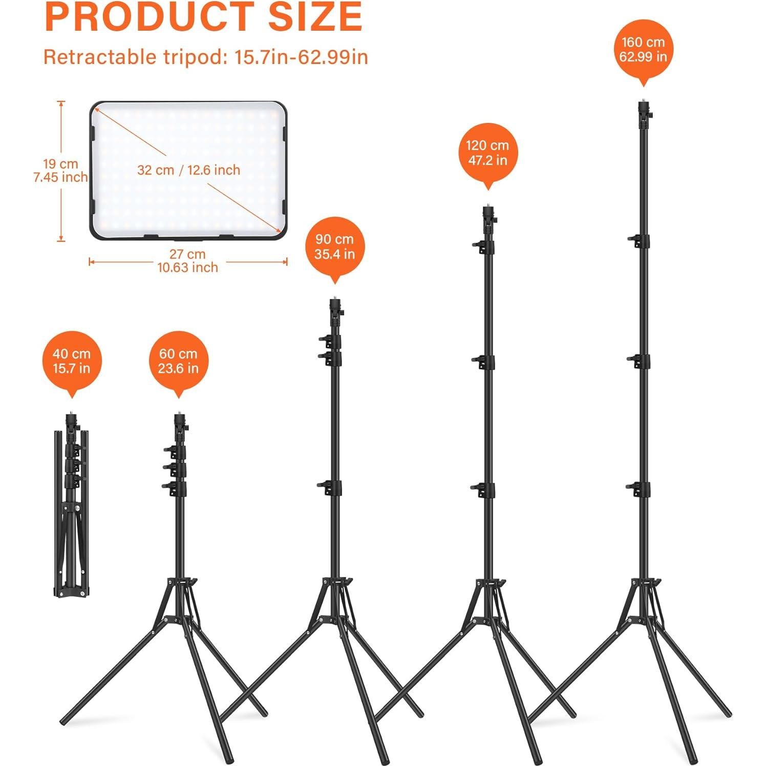 Kit de Iluminación LED Unicucp con Trípode 160 cm y Luz Regulable