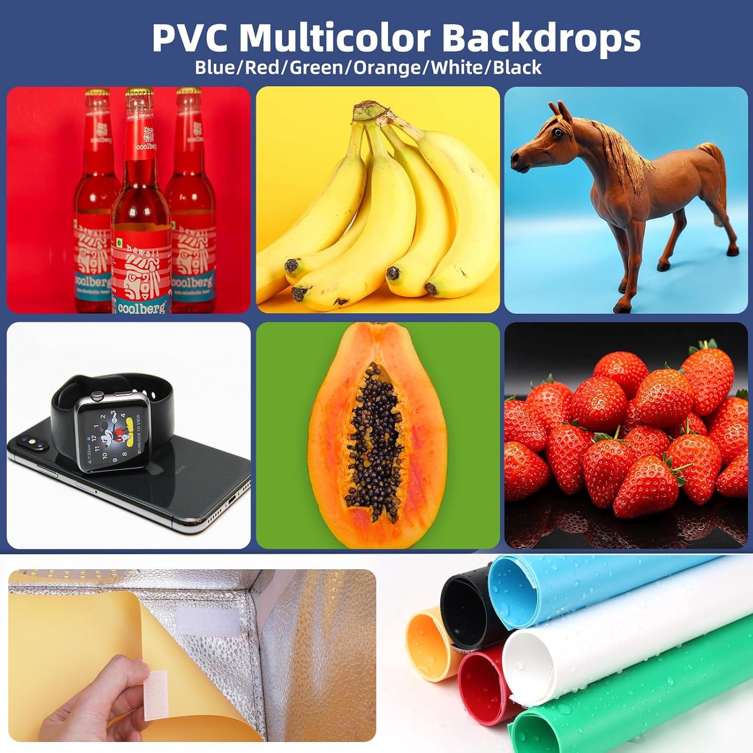 Caja de Luz Portátil Yanuoda 30x30cm con 120 LEDs y 6 Fondos