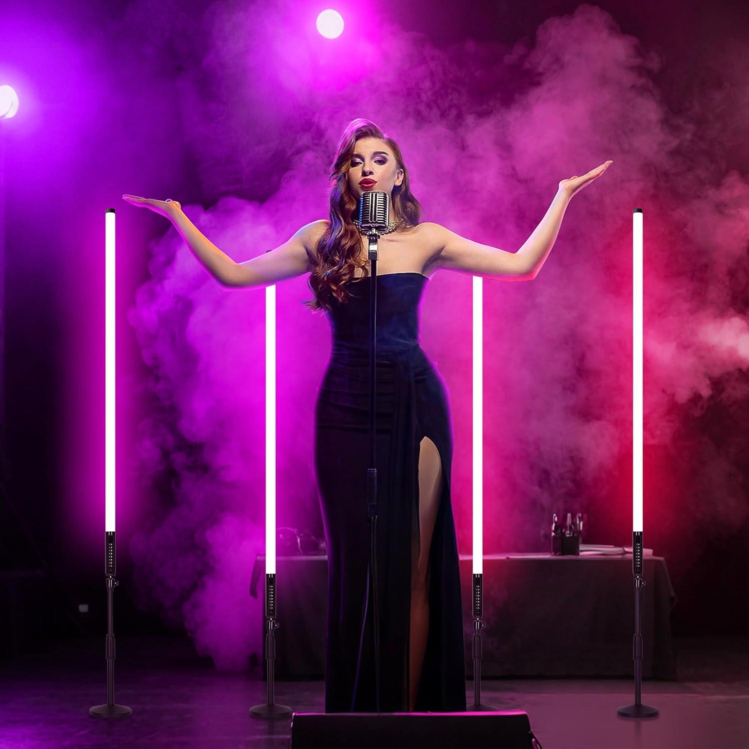 6 Pack Luces de Tubo RGB Inalámbricas TAOXIRGB 4ft 4800mAh