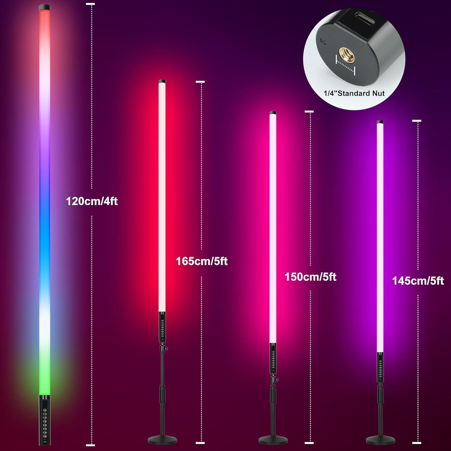 6 Pack Luces de Tubo RGB Inalámbricas TAOXIRGB 4ft 4800mAh