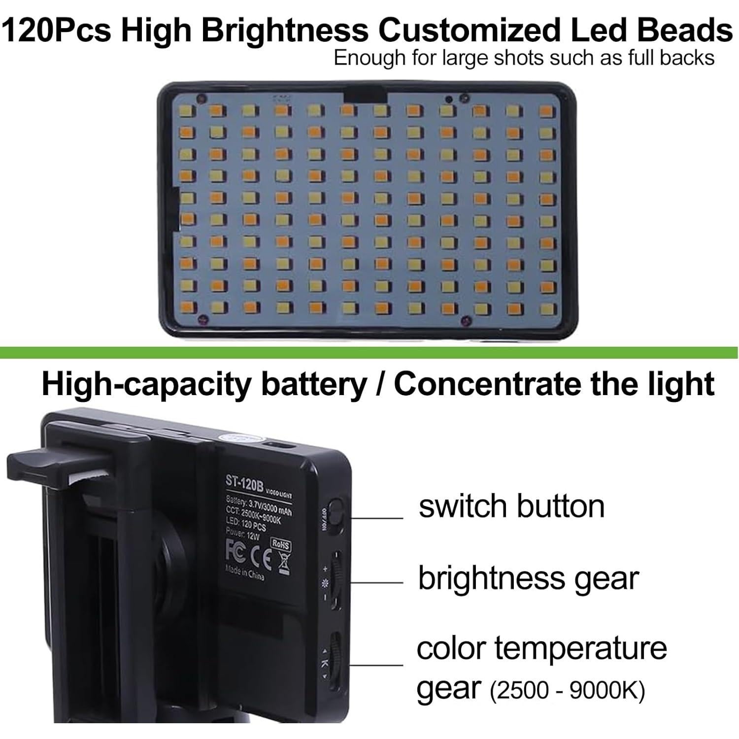 Kit de Fotografía Profesional para Tatuajes Beoncall, 120 LED